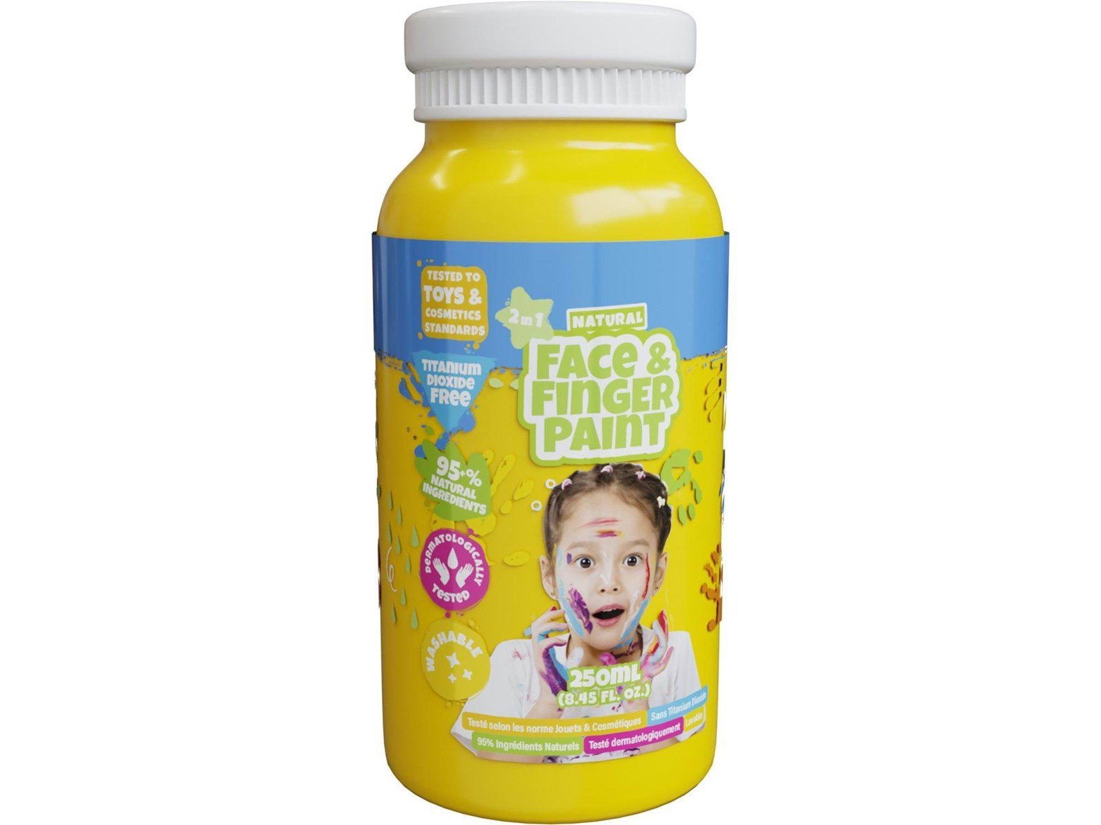Boti Natural Face & Fingerpaint Bottle - Yellow 250ml Boti Natural Face & Fingerpaint Bottle - Yellow 250ml